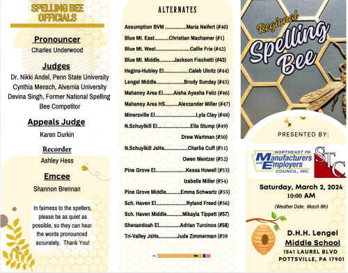 2024 Northeast PA Manufacturers & Employers Council Regional Spelling Bee